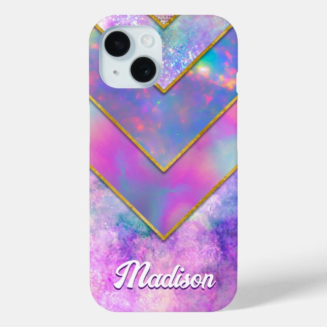 Chic holographic girly stylish pink Case-Mate iPhone case (Back)