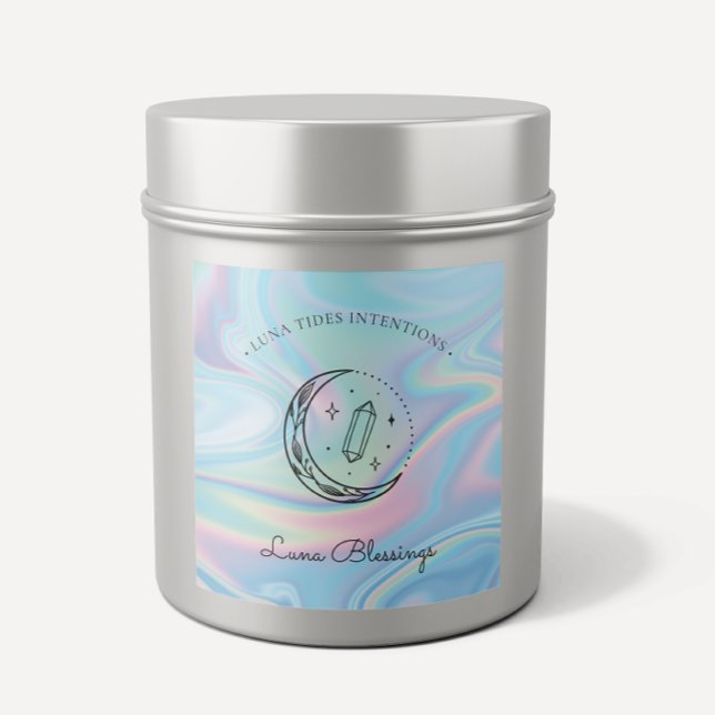 Chic Holographic Magical Intention Candles Label (Creator Uploaded)