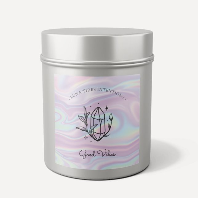 Chic Holographic Magical Intention Candles Label (Creator Uploaded)