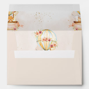 Chic Hot Air Balloon Animals Baby Shower Birthday Envelope