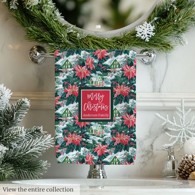 Chic hot pink and green Christmas preppy gift Bath Towel Set (Chic hot pink and green Christmas preppy gift Bath Towel Set )