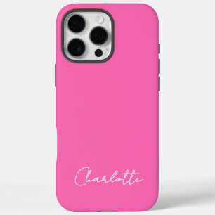 Chic Hot Pink Custom Name Script  iPhone 16 Pro Max Case