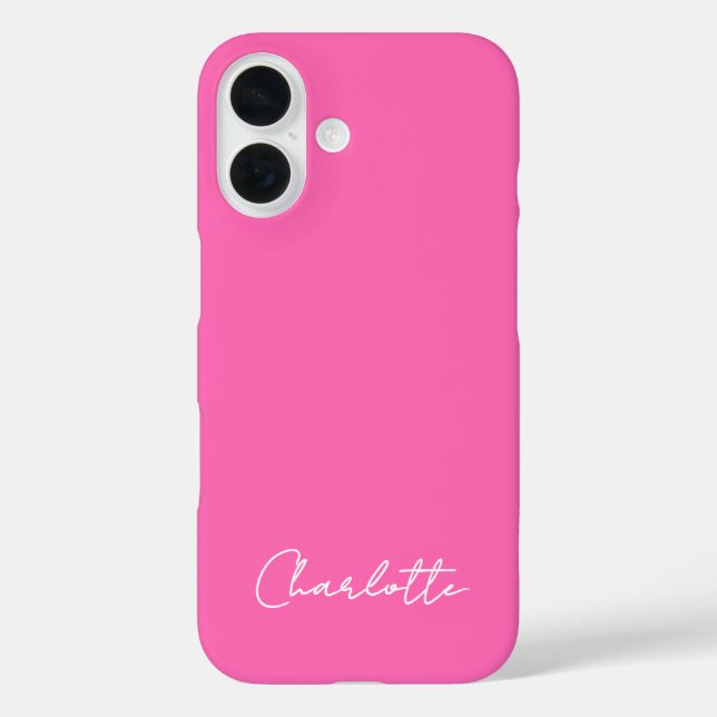 Chic Hot Pink Custom Name Script  Case-Mate iPhone Case (Back)