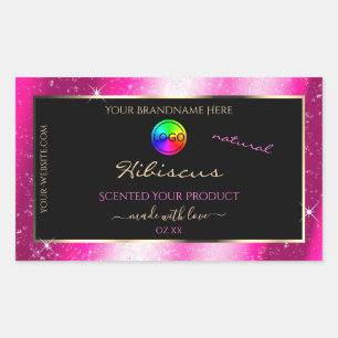 Chic Hot Pink Glitter Frame Product Label and Logo