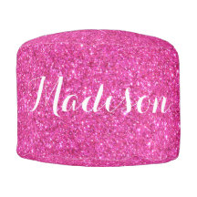 Chic Hot Pink glitter  monogram 