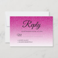 Chic Hot Pink Glitter Ombre RSVP