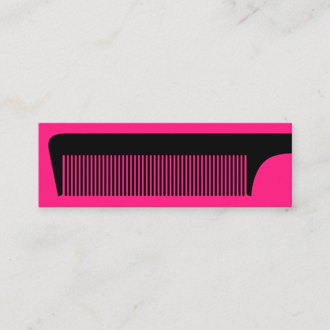 Chic Hot Pink Hairstylist Mini Business Card (Front)