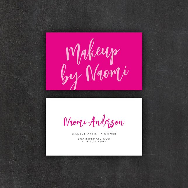 Chic Hot Pink + Modern Calligraphy Script Business Card (Creator Uploaded)
