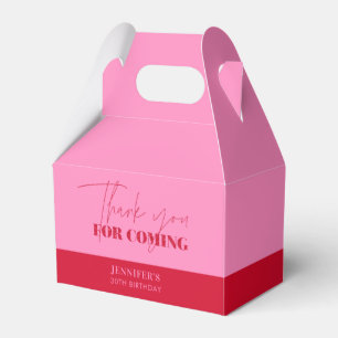 Chic Hot Pink Red Birthday Thank you Favour Box