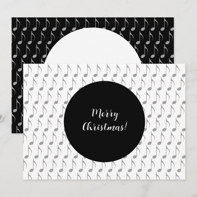 Chic Houndstooth Musical Notes Merry Christmas (Front/Back)