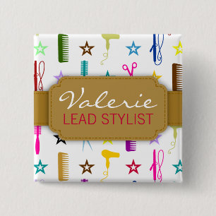 Chic Hues Multicolor Custom Hair Salon Name Badge