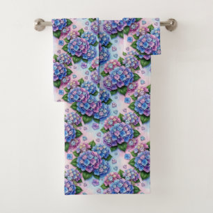 Chic Hydrangeas and Diamonds Towel Set