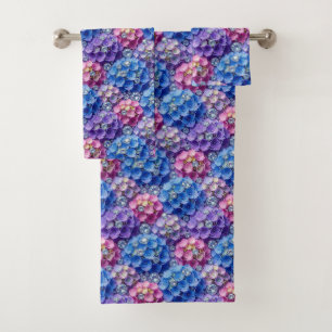Chic Hydrangeas and Diamonds Towel Set
