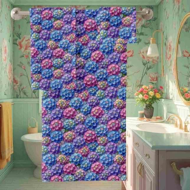 Chic Hydrangeas and Diamonds Towel Set (Creator Uploaded)