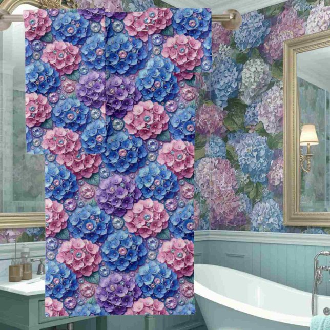 Chic Hydrangeas and Diamonds Towel Set (Creator Uploaded)