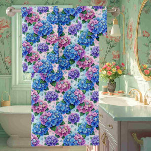 Chic Hydrangeas and Diamonds Towel Set