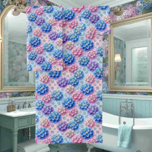Chic Hydrangeas and Diamonds Towel Set