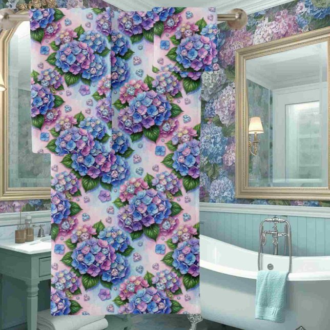 Chic Hydrangeas and Diamonds Towel Set (Creator Uploaded)