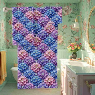 Chic Hydrangeas and Diamonds Towel Set