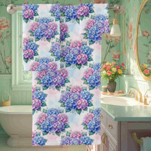 Chic Hydrangeas and Diamonds Towel Set