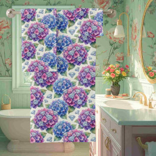 Chic Hydrangeas and Diamonds Towel Set