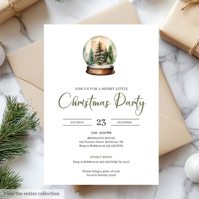 Chic Hygge Scandinavian Moss Green Beige Christmas Invitation (Chic Hygge Scandinavian Moss Green Beige Christmas Invitation)