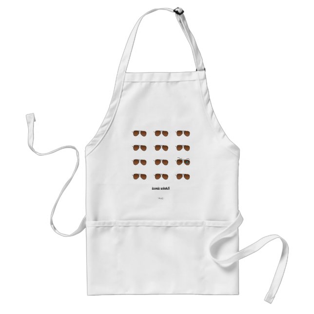 Chic iconic winkS Aviator Glasses Brown Pattern Standard Apron (Front)