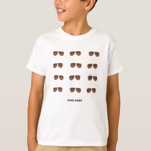 Chic iconic winkS Aviator Glasses Brown Pattern T-Shirt