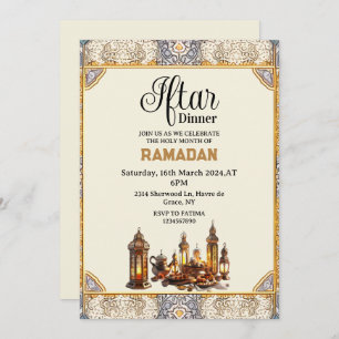 Chic Iftar dinner party Ramadan kareem 2025 Invitation