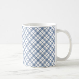 Chic Indigo Blue White Preppy Check Coffee Mug