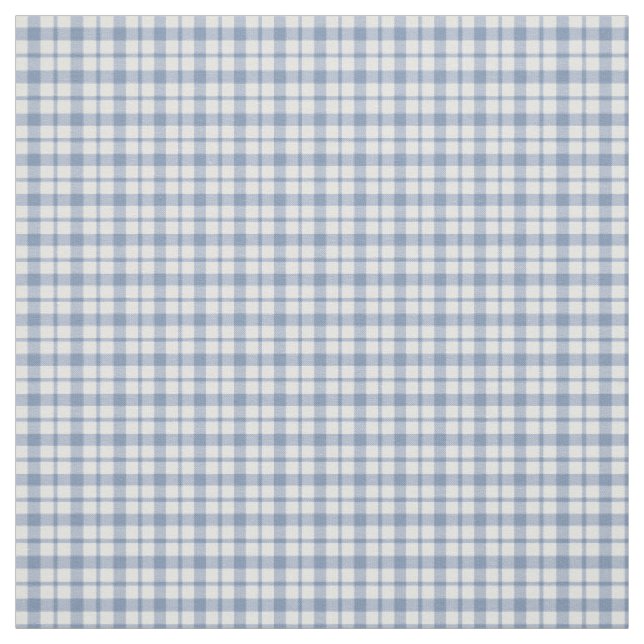 Chic Indigo Blue White Preppy Check Fabric (Swatch)