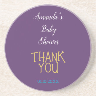 Chic Indigo Gold Colour Minimalist Baby Shower Coaster