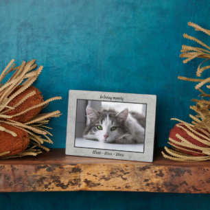Chic Industrial Cat Memorial Photo Keepsake Plaque