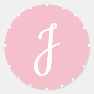Chic Initial Light Pink Stickers
