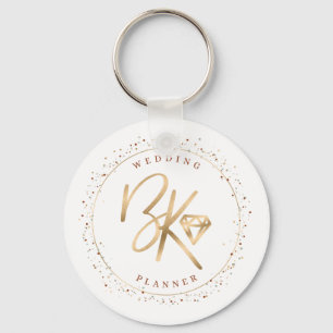 Chic Initials & Confetti Custom Made Company Logo Key Ring