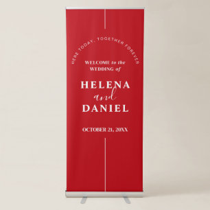 Chic Inline Personalised Modern Wedding Welcome Retractable Banner