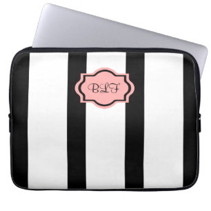 CHIC IPAD SLEEVE_04 BLUSH PINK/WHITE/BLACK LAPTOP SLEEVE