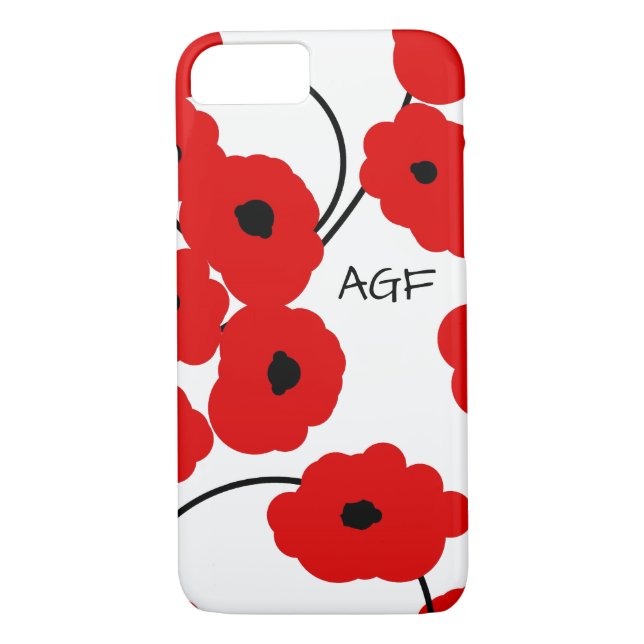 CHIC IPHONE 6 CASE_MOD RED & BLACK POPPIES Case-Mate iPhone CASE (Back)
