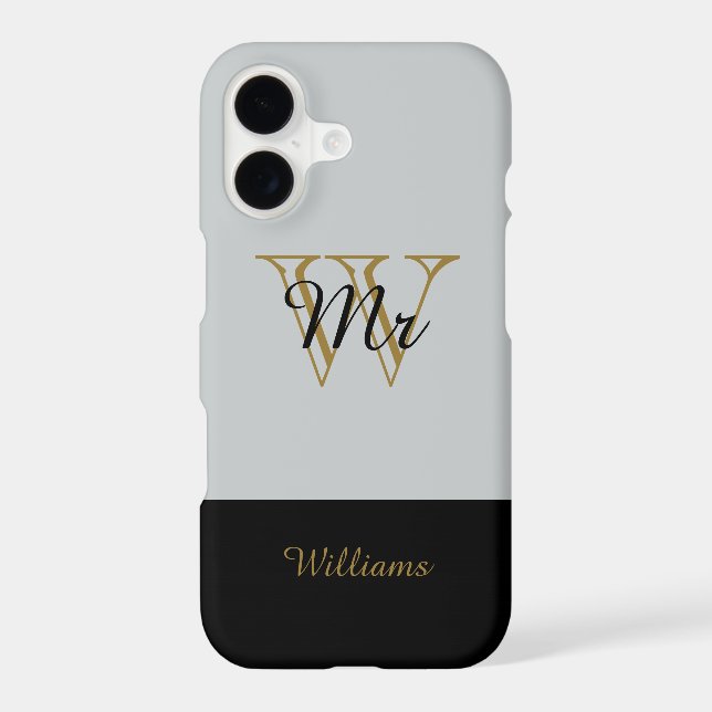 CHIC iPhone 7 CASE_"MR" SILVER/GOLD/BLACK (Back)