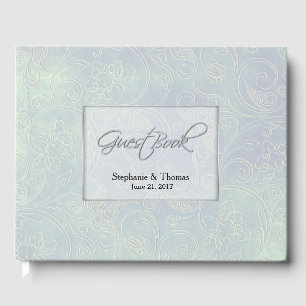 Chic Iridescent Pearl Wedding Guest Book