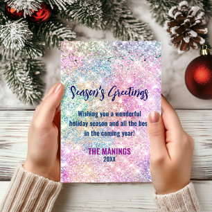 Chic iridescent pink glitter Christmas new year 