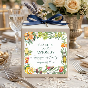Chic Italian Citrus Engagement Party Square Sticker