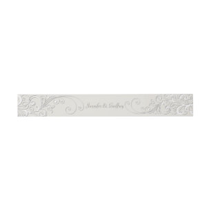 Chic Ivory and White Wedding Belly Band Invitation Belly Band