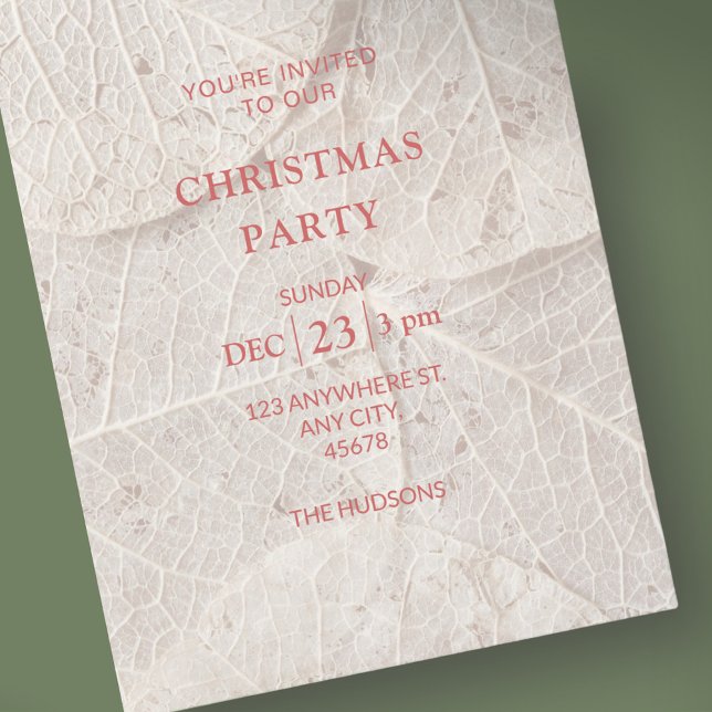 Chic Ivory + Dry Leaf Christmas Party  Holiday Card (Creator Uploaded)
