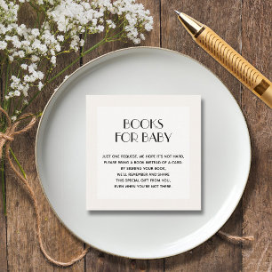 Chic Ivory Gender Neutral Baby Shower Book Request Enclosure Card