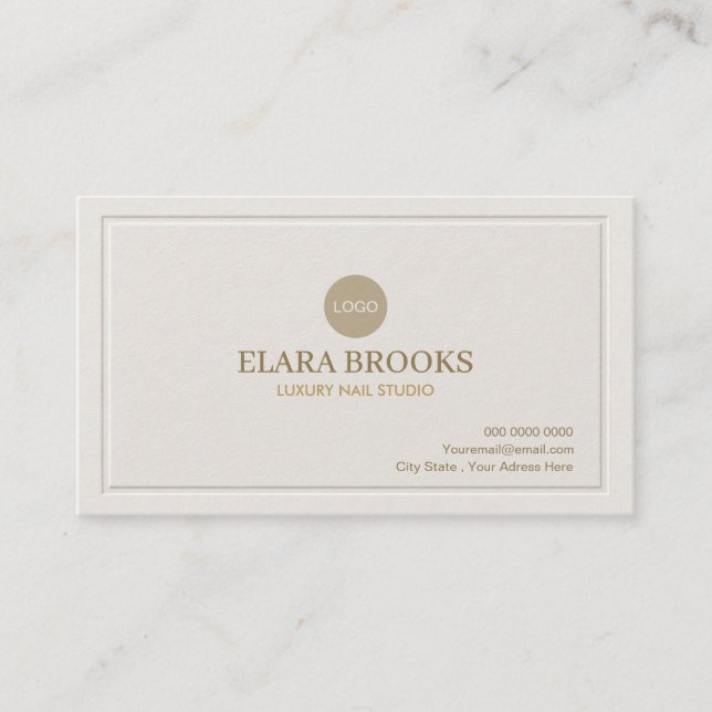 Chic Ivory Luxury Business Card (Front)