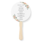 Chic Ivory Peach Pink Floral Wedding Program