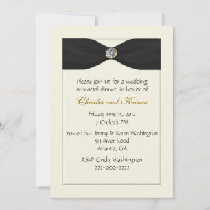 Chic Ivory Wedding Rehearsal Invitation