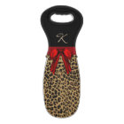 Chic Jaguar Animal Print Monogrammed Wine Tote