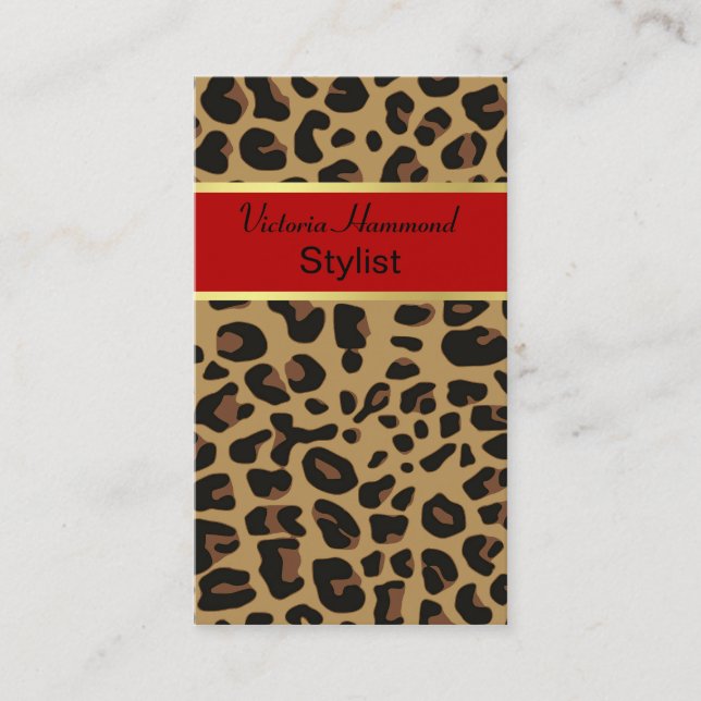 Chic Jaguar Print Business Card (Front)